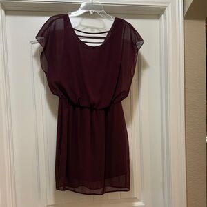 City Triangles Deep Burgundy Mini Dress